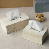 SandsteinAura Badaccessoire-Set aus beigem Travertin