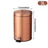 LuxiBin Mini – 3L Edelstahl-Treteimer in Champagne Rosé für Bad & Küche