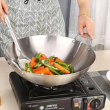 SteelWok Pro Max – Großer Edelstahl-Wok mit Doppelgriffen für Profi-Küche
