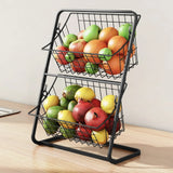 OrgaStack Doppellagiger Metall-Organizer – Abnehmbarer Karbonstahlkorb