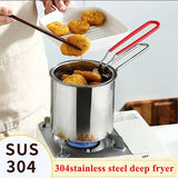 SumoFry – Japanisches Ölspar-Frittierpfannen-Set aus 304 Edelstahl mit Frittierkorb