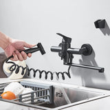 HydroFlex Pro Wandarmatur mit Brause – Drehbarer 360° Küchen- & Badmischer aus Edelstahl