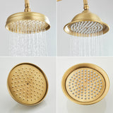 GoldFlow Regendusche Duschkopf – Messing Duschbrause Rund | Gebürstete Oberfläche | Spa Erlebnis Zuhause