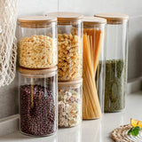 FreshWood Vorratsglas Set – Glasbehälter Küche | Holzdeckel Luftdicht | Elegante Lebensmittelaufbewahrung