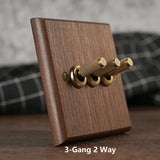 VintageWalnut Lux Switch – Massivholz Wandschalter