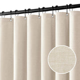 CasaVerde Premium Duschvorhang – Wasserdicht & Luxuriöses Kunstleinen – Sandbeige