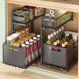 Küchenregal Ausziehbar Unter Spüle – 2-stöckiger Aufbewahrungskorb | Schrank Organizer | Platzsparendes Design