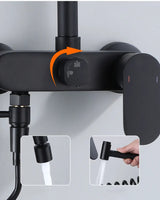 StrahlPro Wandmischbatterie in Schwarz aus Messing