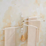 Luxuriöser Handtuchhalter <50 cm | Gebürstetes Gold & Aluminium | Antik Graviert & Faltbar