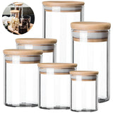 FreshWood Vorratsglas Set – Glasbehälter Küche | Holzdeckel Luftdicht | Elegante Lebensmittelaufbewahrung