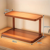BambuLine 2-stöckiges Holzregal – Küchen- & Teezimmer-Organizer mit Griffen