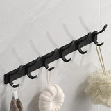 UrbanElegance 8-Haken Wandgarderobe – Schwarze Aluminium-Kleider- & Handtuchhalter
