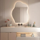 LumaForm LED-Designer-Wandspiegel – Skandinavischer Minimalismus mit Unregelmäßiger Form für Bad, Schlafzimmer & Wohnzimmer