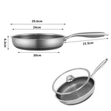ProCook Edelstahlpfanne mit Honigwaben-Antihaft & Glasdeckel