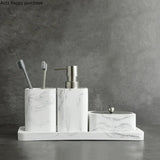 4-teiliges Badzubehör-Set „Marmorglanz Eleganz“