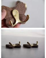 RetroButterfly Elegance – Schwarznuss Wandhaken mit Schmetterlings-Design