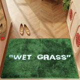 GreenMeadow Plush Fußmatte – Weiche „Wet Grass“-Optik
