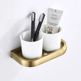 KaiserBronze Antik Messing Bad-Set – 5-teiliges Badezimmer Zubehör mit WC-Bürstenhalter
