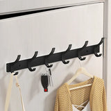 UrbanElegance 8-Haken Wandgarderobe – Schwarze Aluminium-Kleider- & Handtuchhalter