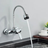 Moderne Küchenwandarmatur mit schwenkbarem Flexauslauf und Zweifach-Wasserfunktion