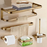 KaiserBronze Antik Messing Bad-Set – 5-teiliges Badezimmer Zubehör mit WC-Bürstenhalter