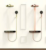 ThermoThermostat-Duschanlage mit Regenbrause und verdeckter Installation – Elegante Badlösung in Gold oder Roségoldtat-Duschanlage mit Regenbrause und verdeckter Installation – Elegante Badlösung in Gold oder Roségold