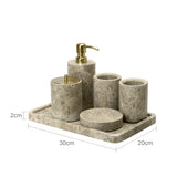 NaturaLux Marmor-Badset – 7-teiliges Luxus-Set aus edlem Naturstein