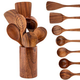 NatureChef Deluxe – Premium Holz-Kochutensilien-Set mit Stilvollem Aufbewahrungsbehälter