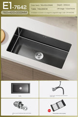 Einbauküchenspüle Schwarzfluss Eleganza – Edelstahl