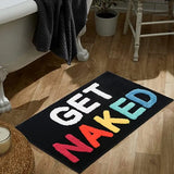 NudeCloud Comfort – Fluffy Mikrofaser Badematte | Antirutsch | “Get Naked” Design
