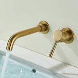 GoldFlex Wandarmatur Waschbecken – Drehbarer Wasserhahn Messing | Gebürstetes Finish | Moderne Mischbatterie