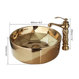 GoldenArt Deluxe – Handbemaltes Rundes Keramik-Waschbecken