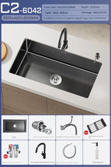 Einbauküchenspüle Schwarzfluss Eleganza – Edelstahl