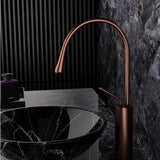 AurumLine Waschtischarmatur – Roségold Wasserhahn Messing | Schwenkbarer Waschbeckenhahn | Moderne Mischbatterie