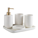 Nordica Elegantes Keramik-Badezimmerset – 4-teiliges Hygieneset  mit Zahnbürstenhalter