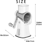 Multifunktionale Küchenreibe 5-in-1 – Edelstahl Gemüseschneider | Käsereibe mit Kurbel | Julienne & Hobel