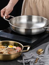 CookSteel Master – Edelstahl Saucen- & Paellapfanne mit Profi-Griff