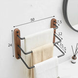 Freistehender Doppelhandtuchhalter | Metall |< 50 cm | Modern & Robust