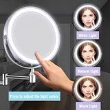 ClarityLux 20 cm Wiederaufladbarer Wand-Schminkspiegel – LED-Beleuchtung