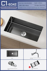 Einbauküchenspüle Schwarzfluss Eleganza – Edelstahl