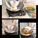 SteelWok Pro Max – Großer Edelstahl-Wok mit Doppelgriffen für Profi-Küche