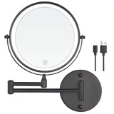 ClarityLux 20 cm Wiederaufladbarer Wand-Schminkspiegel – LED-Beleuchtung