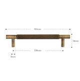 BrassLine Massiver Möbelgriff – Antik-Messing Diamond-Cut T-Bar