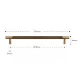 BrassLine Massiver Möbelgriff – Antik-Messing Diamond-Cut T-Bar