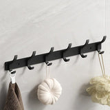 UrbanElegance 8-Haken Wandgarderobe – Schwarze Aluminium-Kleider- & Handtuchhalter