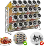 Küchen Gewürzregal 4 Etagen – Wandregal Metall | Vorrats Organizer | Platzsparendes Küchenregal