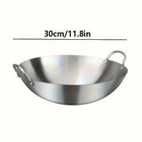 SteelWok Pro Max – Großer Edelstahl-Wok mit Doppelgriffen für Profi-Küche