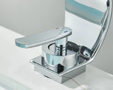 Design Waschtischmischer mit offenem Wasserauslauf – Schlanke Badarmatur für Warm- und Kaltwasser