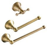 NostalgieBrons Antik Messing Bad-Set – 3-teiliges Wandaccessoire für Bad & WC