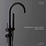 NoirVanta DuoFlow Standarmatur – Schwarzer Premium Boden-Wasserhahn